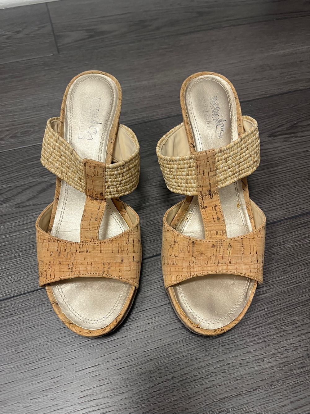 Coach and Four Wedge Sandals